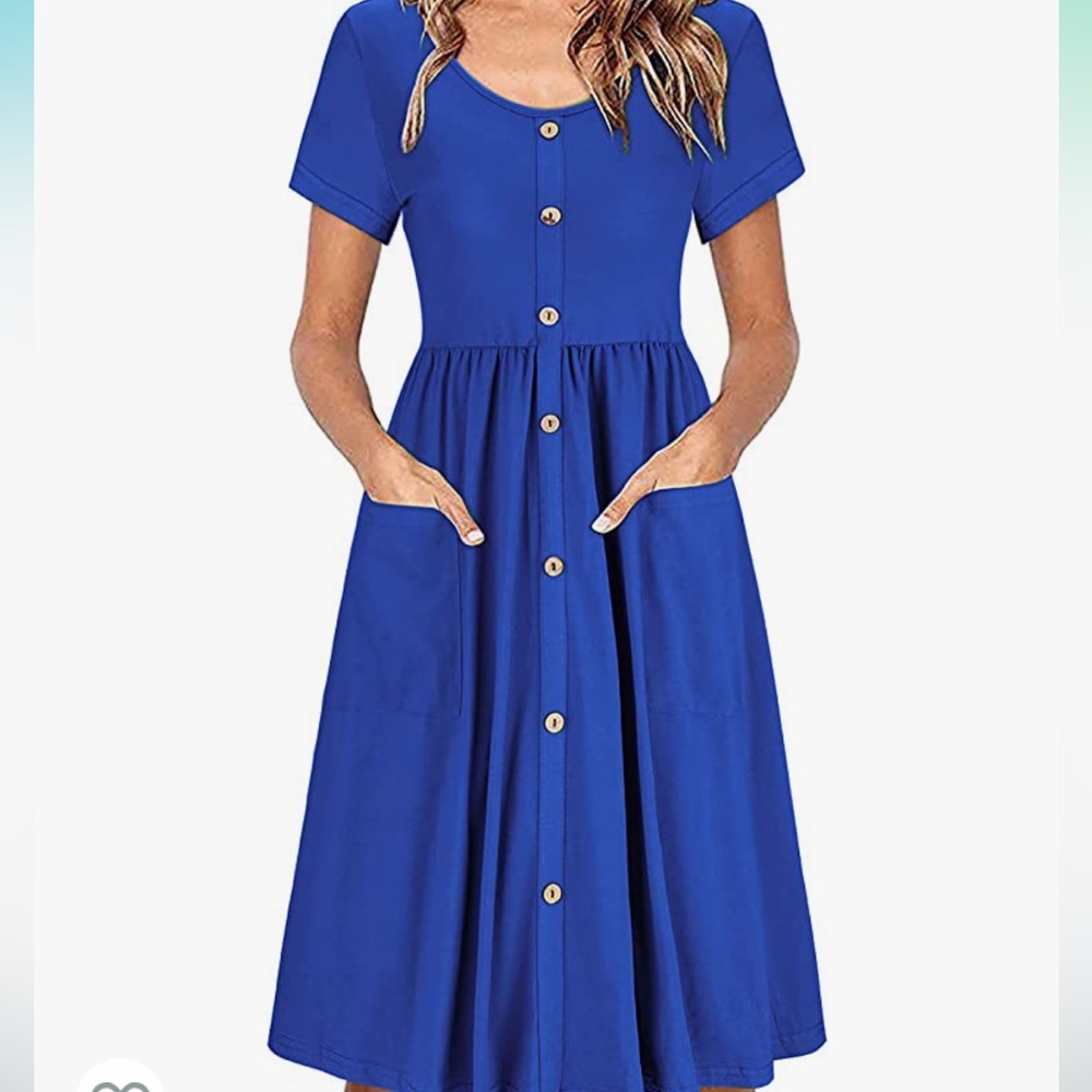 Blue Dress Short Sleeve - 2X